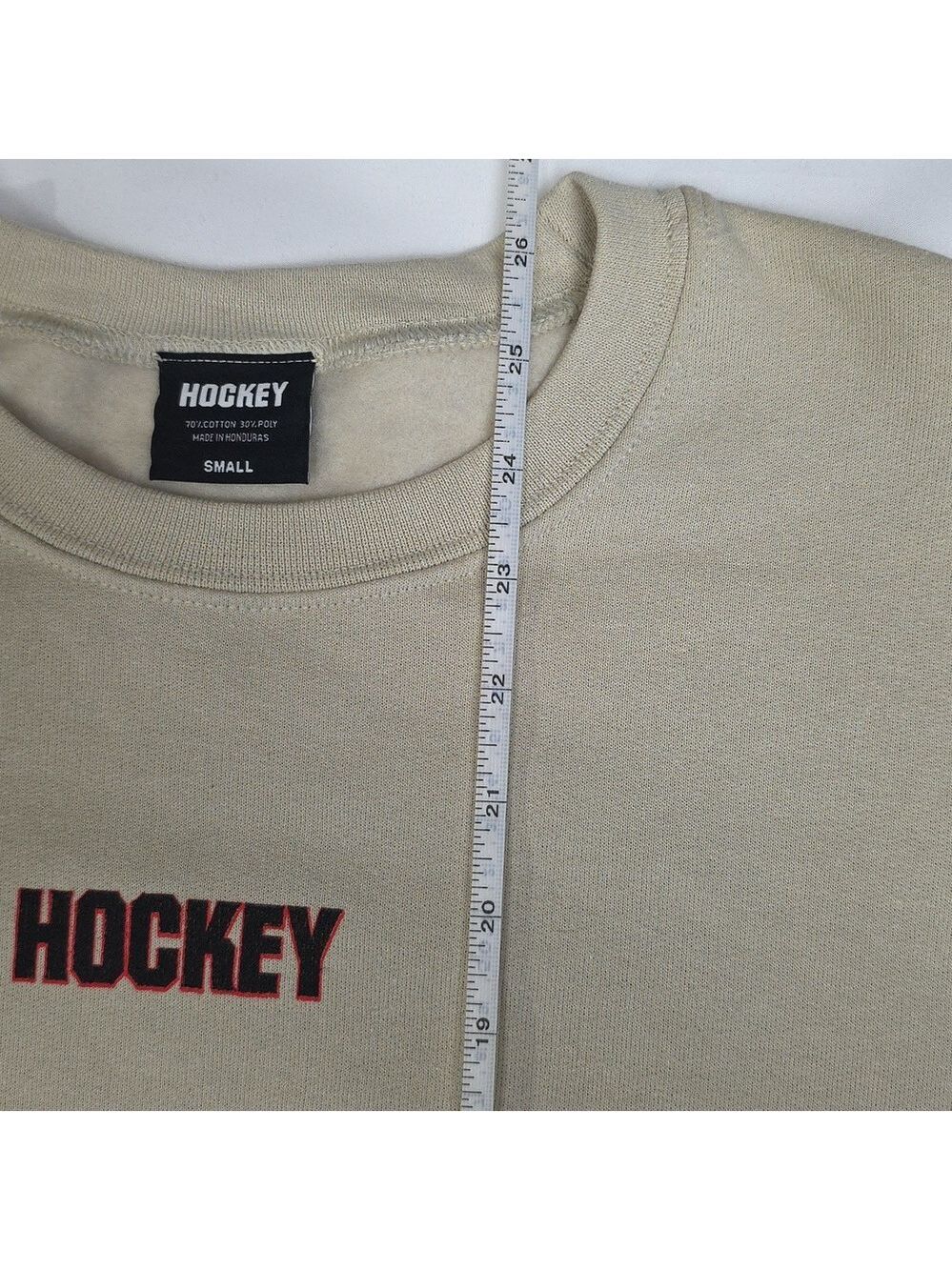Hockey Beige Crewneck Sweatshirt with Red Car Graphic Small - Picture 7 of 10